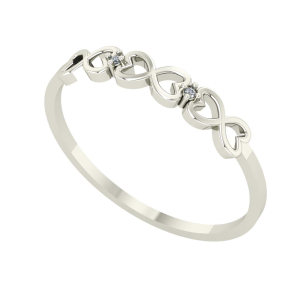 Anel Infinito com Diamante Ouro Branco 18k