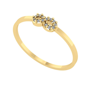 Anel Infinito com 14 Diamantes Ouro 18k