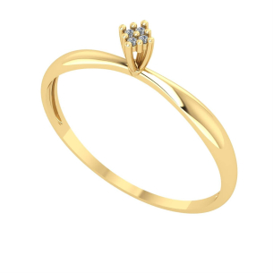 Anel Chuveiro com Diamante Ouro 18k