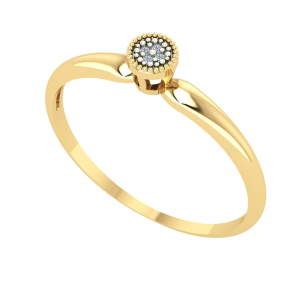 Anel Chuveiro Redondo com Diamante Ouro 18k