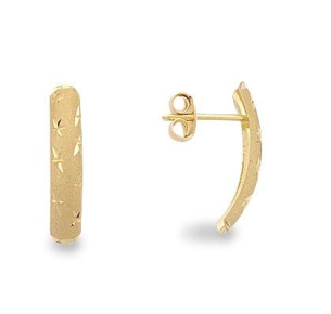 Brinco Fosco e Diamantado Ouro 18k