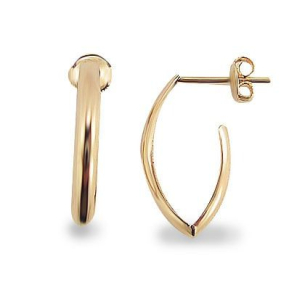 Brinco Argola Navete Liso 20mm Ouro 18k