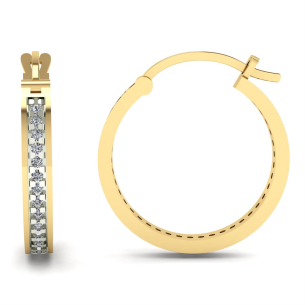 Brinco Argola com Zircônia Medio Ouro 18k