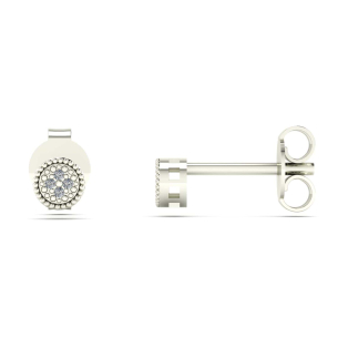 Brinco Chuveiro Redondo com Diamante Ouro Branco 18k