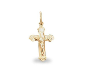 Pingente Cruz com Cristo Liso Ouro 18k