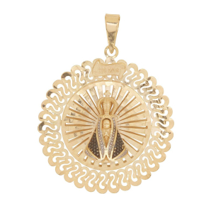 Pingente Mandala Nossa Senhora Aparecida 300 Anos Ouro 18k