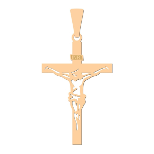 Pingente Crucifixo Jesus Vazado Ouro 18k