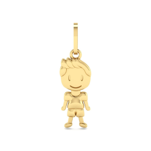 Pingente Liso Menino Ouro 18k