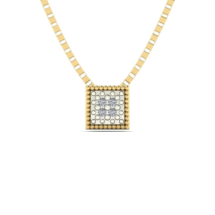 Gargantilha Chuveiro Quadrado com Diamante Ouro 18k