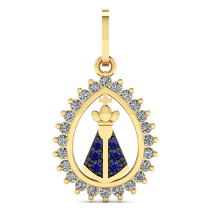 Pingente Nossa Senhora Aparecida Gota Ouro 18k