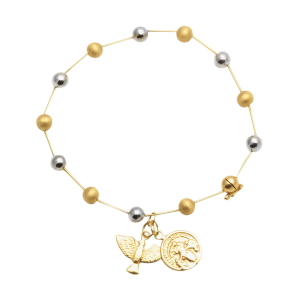 Pulseira Desatadora de Nós 5mm de Fio Bicolor 18cm Ouro 18k