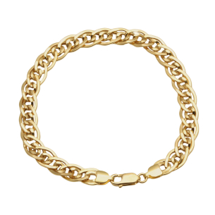 Pulseira Malha Romana Achatada Média 19cm Ouro 18k