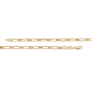 Pulseira Malha 1x1 Achatada 21cm Ouro 18k