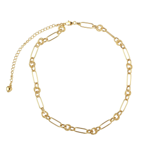 Choker Elos Ovais Lisos e Redondos Torcidos Ouro 18k