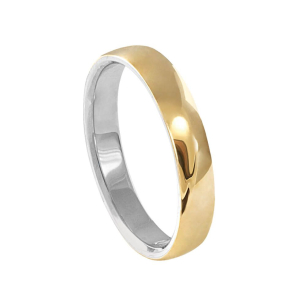 Aliança e Prata 950 Confort 4mm Ouro 18k