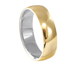 Aliança e Prata 950 Confort 6mm Ouro 18k