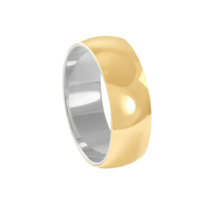 Aliança e Prata 950 Confort 7mm Ouro 18k