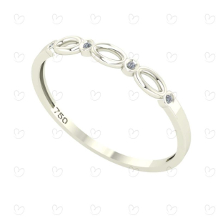 Anel Fininho com Diamante Ouro Branco 18k