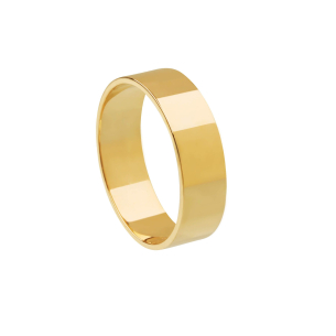 Aliança Reta Lisa 6mm Ouro 18k