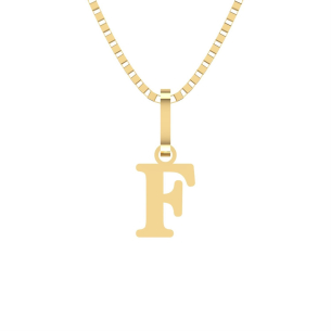 Pingente Letra F Pequena Ouro 18k