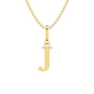 Pingente Letra J Pequena Ouro 18k