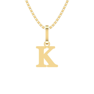 Pingente Letra K Pequena Ouro 18k