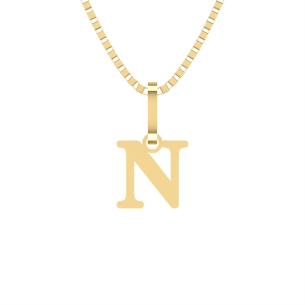 Pingente Letra N Pequena Ouro 18k