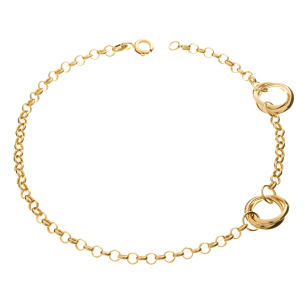 Pulseira Potuguesa com Detalhes em Elos Maiores 20cm Ouro 18k